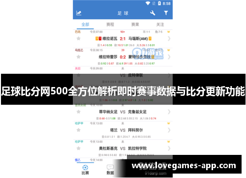 足球比分网500全方位解析即时赛事数据与比分更新功能